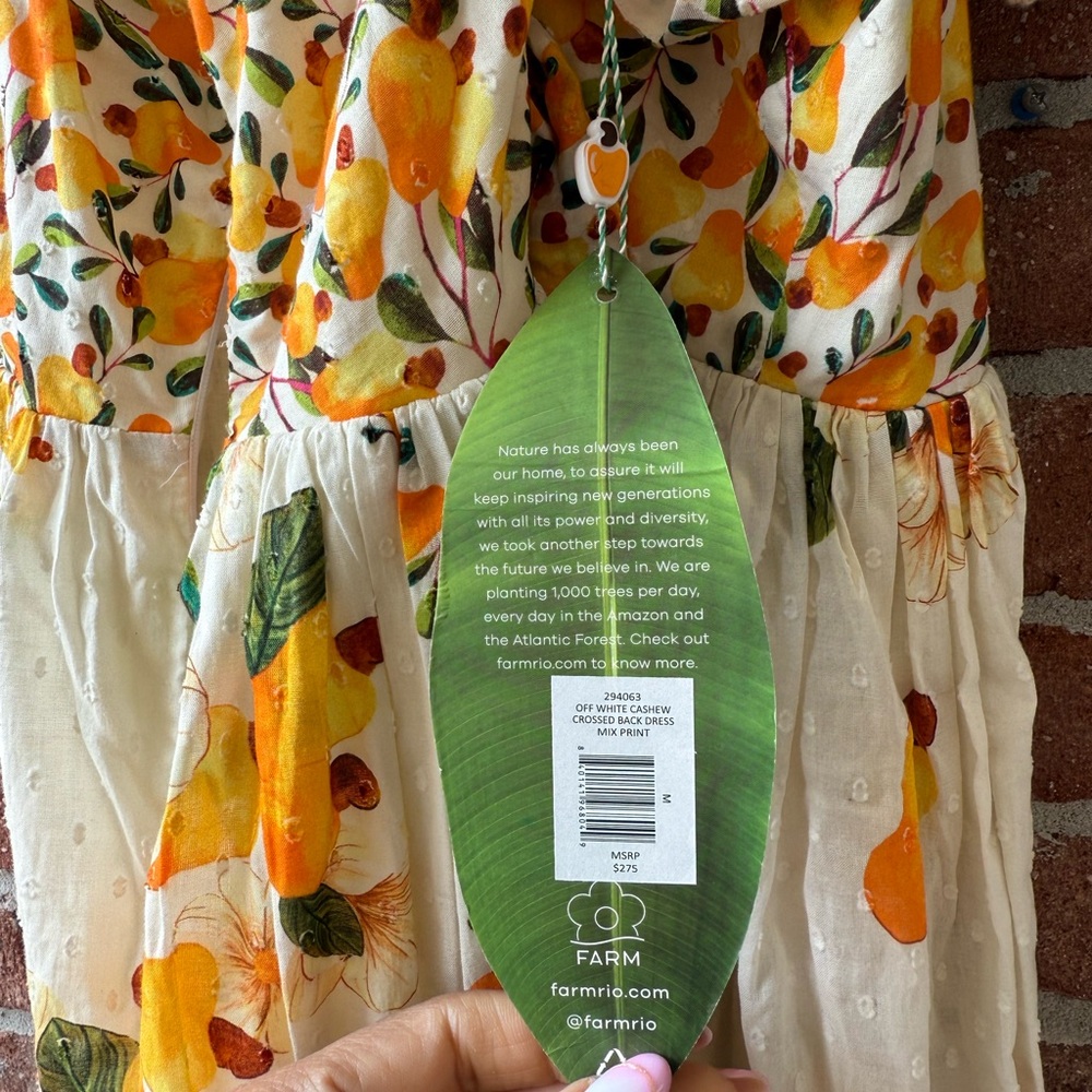 Farm Rio Off White Cashew Crossed Back Dress, Mix Print 🥰 - Picture 5 of 9